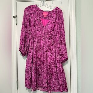 Lilly Pulitzer Pink and Brown Leopard Print Dress